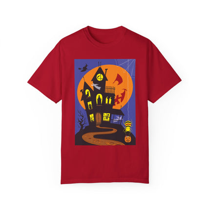 Halloween Night at the Haunted House Unisex Garment-Dyed T-shirt