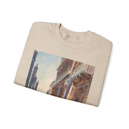 Gondola Moorings on the Grand Canal by John Singer Sargent Heavy Blend™ Crewneck Sweatshirt