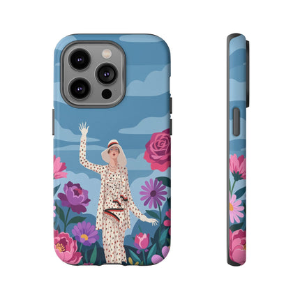 🌺👒 The Grand Flower Promenade Phone Case – Art Deco Fashion Illustration