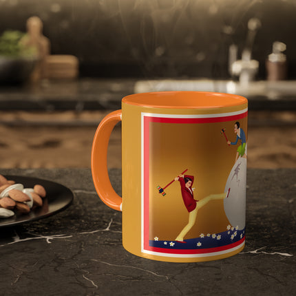 Crack-Up Comedy: The Great Egg Duel Colorful Mugs, 11oz