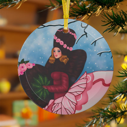 Winter Rose Empress Glass Ornament