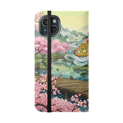 🌸🐱 Kimono Kitties Flip Case – Whimsical Elegance & Storybook Charm