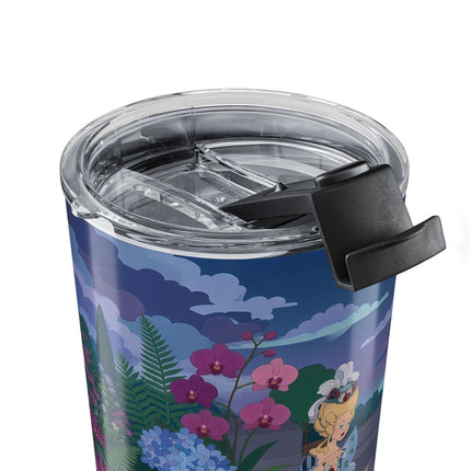 🦚🌸 The Peacock Garden Terrace Tumbler, 20oz – Art Deco Floral Elegance