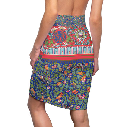 Chinese Ornament by Owen Jones Women's Pencil Skirt (AOP)