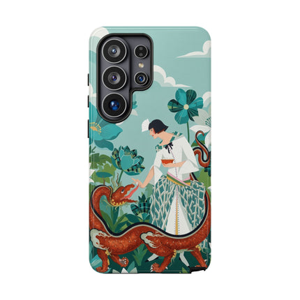 🐉🌿 The Dragon Keeper Phone Case – Art Deco Floral Fantasy