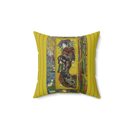 Courtesan (after Eisen) by Vincent Van Gogh Spun Polyester Square Pillow
