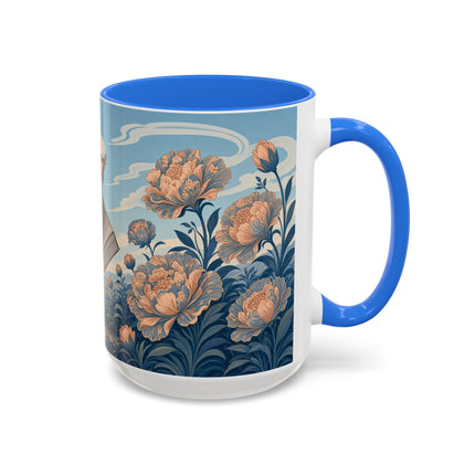 ☔🌸 The Grand Floral Journey Colorful Mug – Art Deco Travel Elegance
