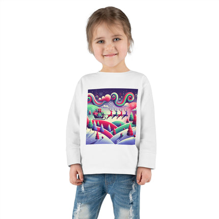 Festive Reindeer Flight Toddler Long Sleeve Tee
