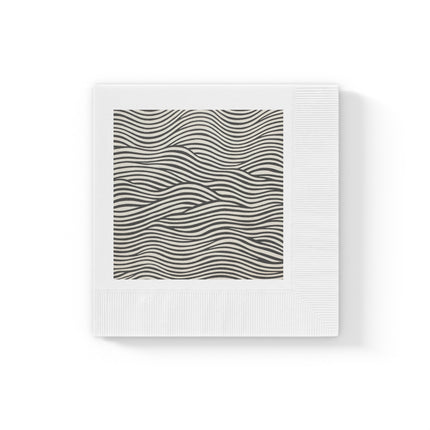 Wave Pattern on White Coined Napkins