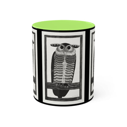 Horned Owl by Samuel Jessurun de Mesquita Colorful Mugs, 11oz