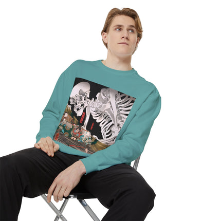 Mitsukuni Defying the Skeleton Spectre by Utagawa Kuniyoshi Garment-Dyed Sweatshirt
