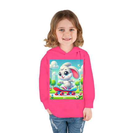 Skateboard Bunny Adventure Toddler Pullover Fleece Hoodie