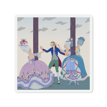 🎭🌸 Blindman’s Bluff Die-Cut Magnets – Rococo Courtship Whimsy