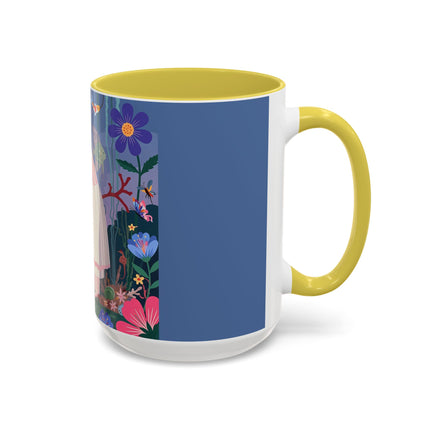 The Lady Of The Enchanted Aquarium Colorful Mugs – Art Deco Aquatic Elegance