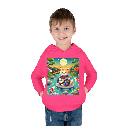 Melodic Kitten by the Koi Pond Toddler Pullover Fleece Hoodie