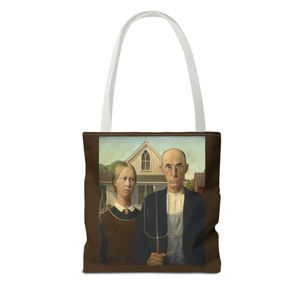 American Gothic by Grant Wood Tote Bag (AOP)