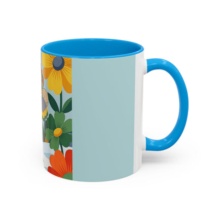 ❄️🌼 The Winter Flower Wanderer Colorful Mug – Colorful Art Deco Snow Fantasy