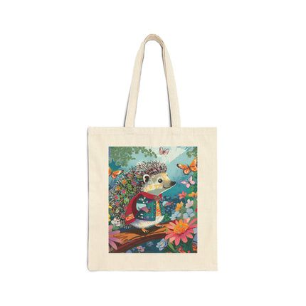 Cute Hedgehog Cotton Canvas Tote Bag