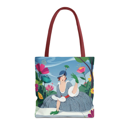 🌺🦚 The Lady Of The Peacock Garden Tote Bag – Art Deco Floral Fashion
