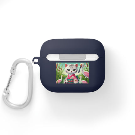 Geisha Kitten Strolls Among the Spoonbills AirPods and AirPods Pro Case