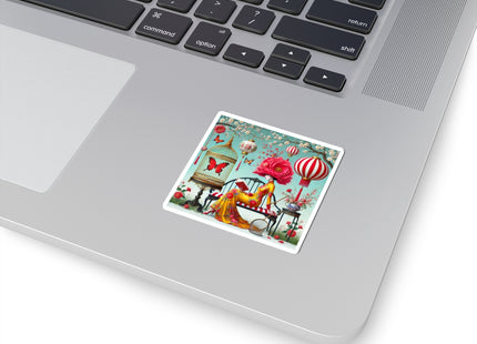 Reading In A Painted Garden Kiss-Cut Stickers (4 Sizes)