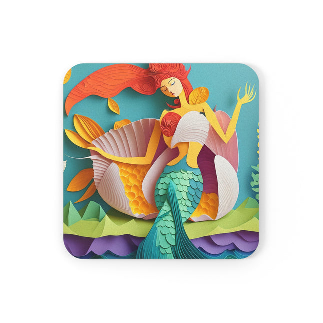 Charming Mermaid Cork Back Coaster