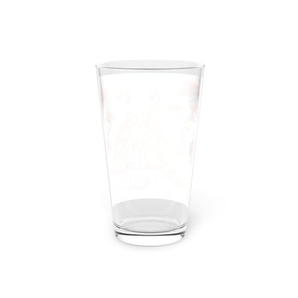 Cherry Blossom Courtesans & Crimson Crab Pint Glass – Imperial Elegance & Playful Charm