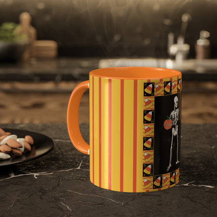 Candy Corn Skeleton Colorful Mugs (11oz, 15oz)