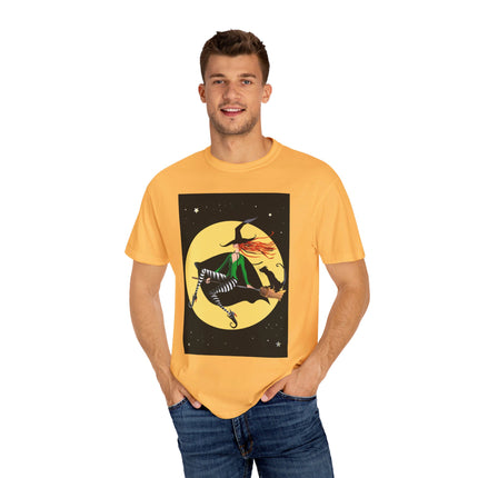 A Witch’s Moonlit Flight Unisex Garment-Dyed T-shirt