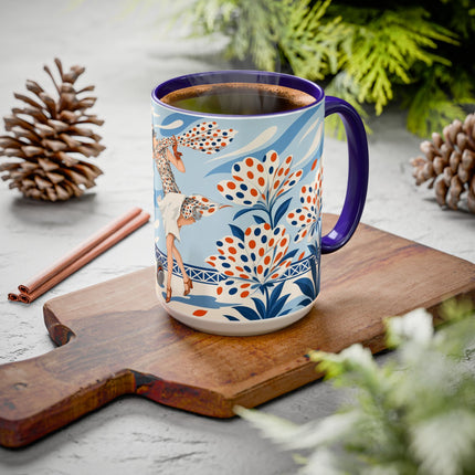 🌼🧡 The Polka Dot Wind Dancer Colorful Mug – Art Deco Fashion Whimsy
