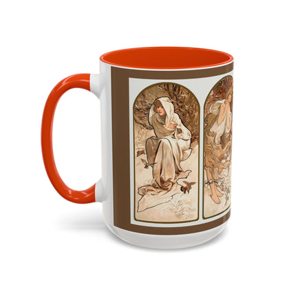 The Seasons by Alphonse Maria Mucha Colorful Mugs (11oz, 15oz)