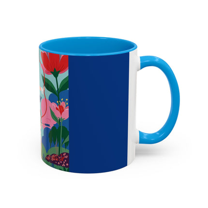 The Lady Of The Scarlet Bow Colorful Mugs – Art Deco Botanical Archer Elegance