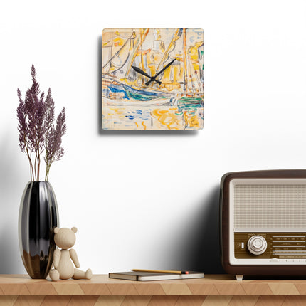Saint-Tropez by Paul Signac Acrylic Wall Clock, Round and Square