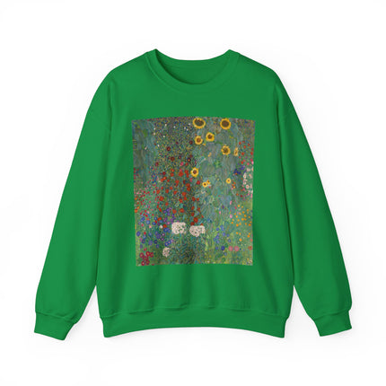 Farm Garden with Sunflowers by Gustav Klimt Heavy Blend™ Crewneck Sweatshirt