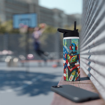 Fashion Cyberpunk CIA Robots Stainless Steel Water Bottle