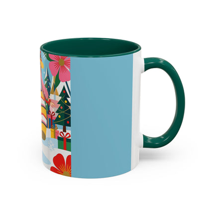 🌼🎄 The Christmas Blossom Belle Colorful Mug – Colorful Art Deco Holiday Fantasy