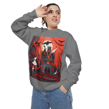 Halloween Night Scene Unisex Garment-Dyed Sweatshirt