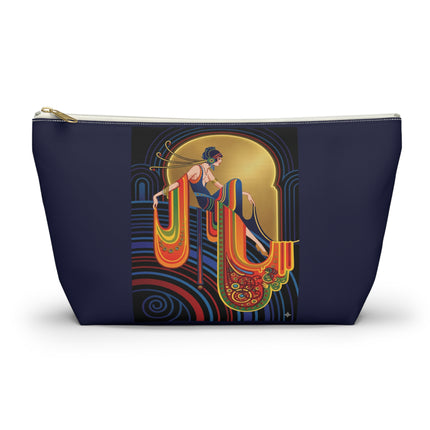 Art Deco Muse Cosmetic Bag – Elegant Poise & Golden Radiance