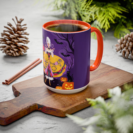 🎭🌹 The Harlequin Rose Masquerade Colorful Mug – Theatrical Halloween Romance