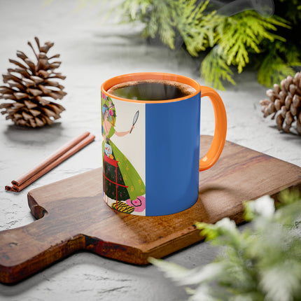 Lady with the Golden Fish Colorful Mugs – Whimsical Fashion & Playful Fantasy
