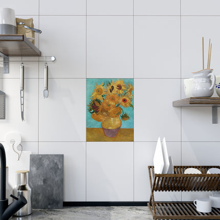 Vase with Twelve Sunflowers by Vincent Van Gogh Ceramic Tile