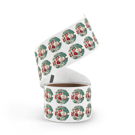 Santa's Joyful Night Round Sticker Label Rolls