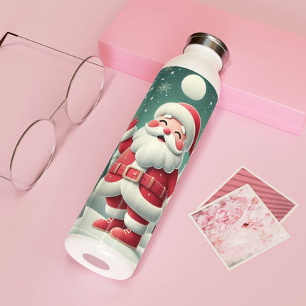Santa's Joyful Night Slim Water Bottle