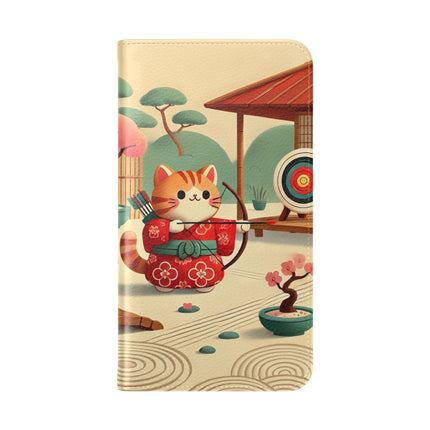 🏹🌸 Archer Kitten in the Zen Garden Flip Case – Focus, Whimsy & Zen Balance