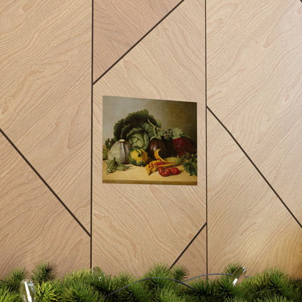 Still Life, Balsam Apple, and Vegetables by James Peale Matte Horizontal Posters