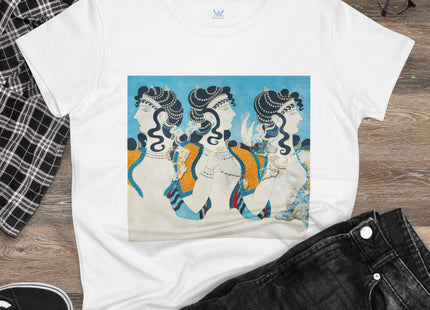 Reproduction of Ladies in Blue by Emile Gilliéron Women's Midweight Cotton Tee