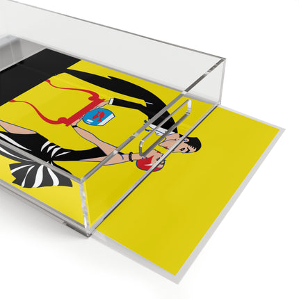 A Moment of Elegance: A Passionate Embrace Amidst Golden Splendor Acrylic Serving Tray