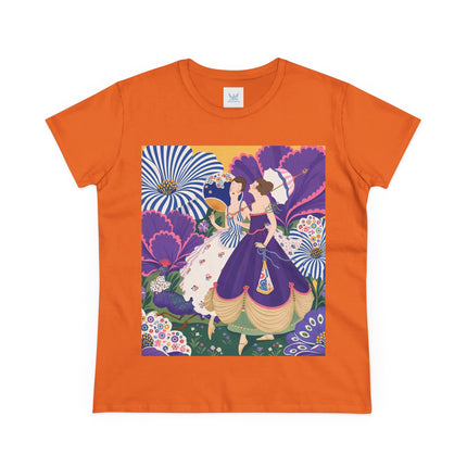 💜🌼 The Violet Garden Companions Cotton Tee – Art Deco Fashion Illustration