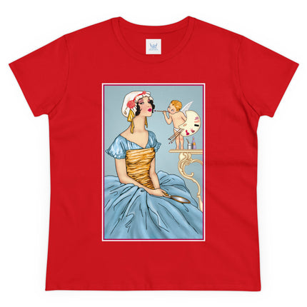 The Enchanting Painter: A Fairy's Artistic Touch Ceramic Women's Midweight Cotton Tee