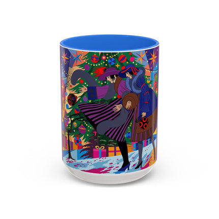 🎄✨ Christmas Among The Twinkling Trees Colorful Mug – Art Deco Holiday Fantasy